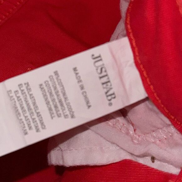 JustFab Coral Pink Skinny Jeans with Tapered Leg 32 - Picture 11 of 12